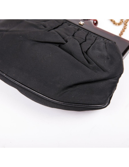CHANEL vintage black duchess satin bag 