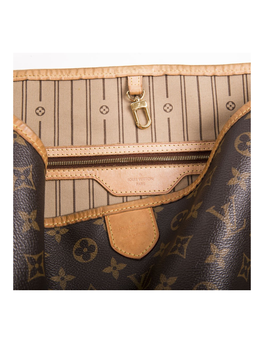 LOUIS VUITTON neverfull bag in brown monogram canvas and natural leather
