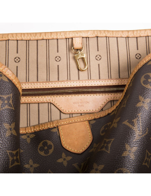 LOUIS VUITTON neverfull bag in brown monogram canvas and natural leather
