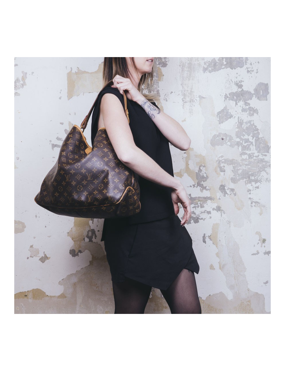 LOUIS VUITTON neverfull bag in brown monogram canvas and natural leather