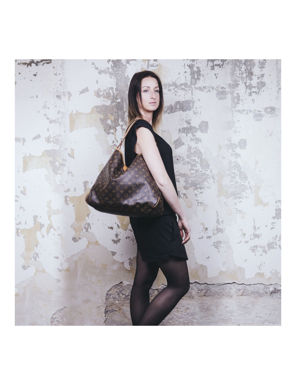 LOUIS VUITTON neverfull bag in brown monogram canvas and natural leather