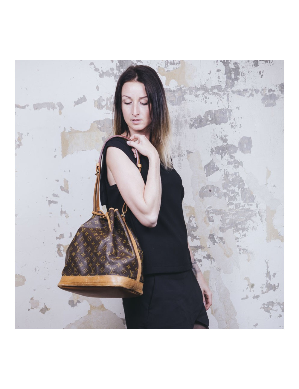 Sac LOUIS VUITTON "Noé" GM en toile et cuir