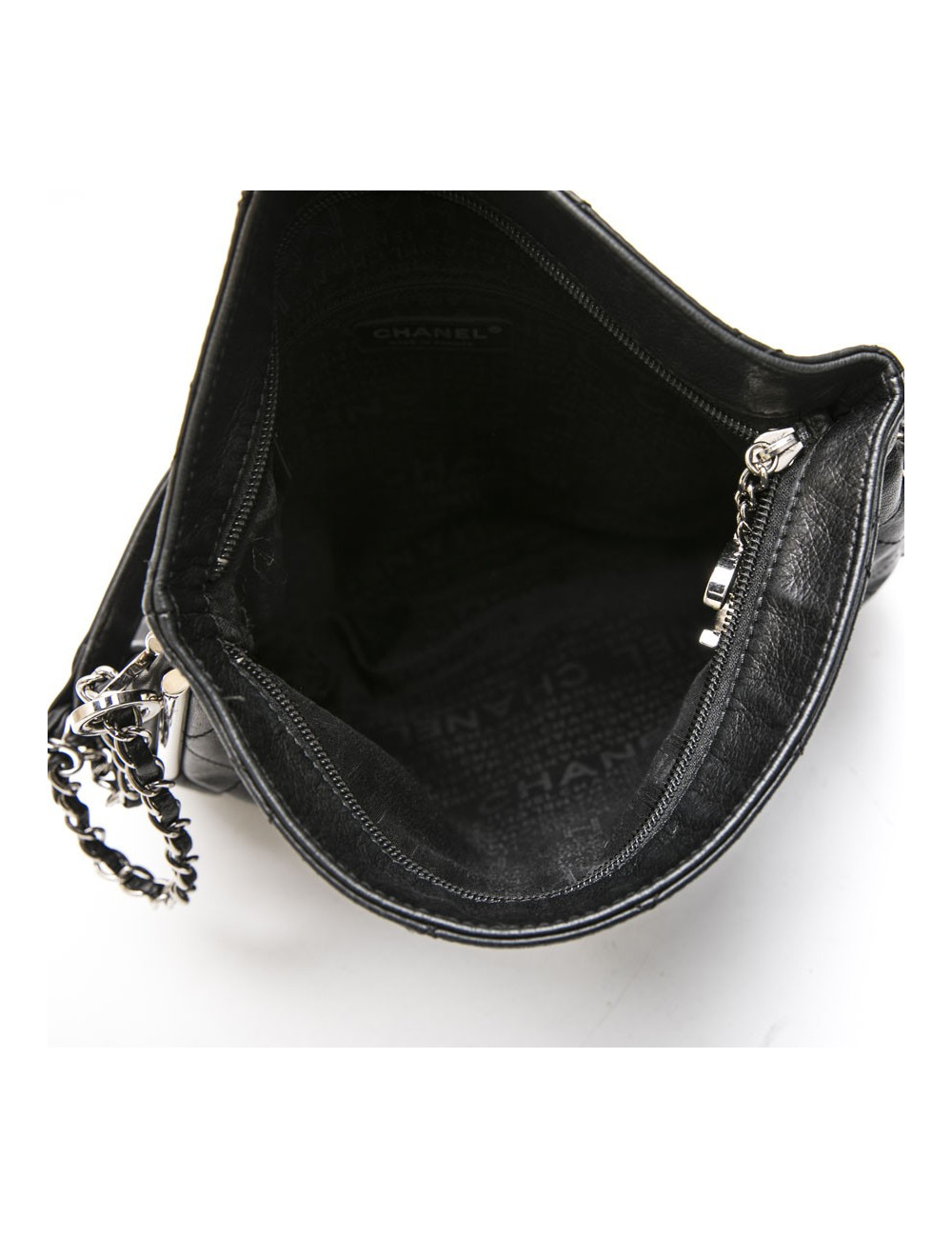 Sac CHANEL cuir d'agneau matelassé noir