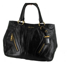 PRADA black leather handbag
