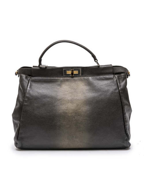 Sac Peekaboo FENDI GM cuir marron et or
