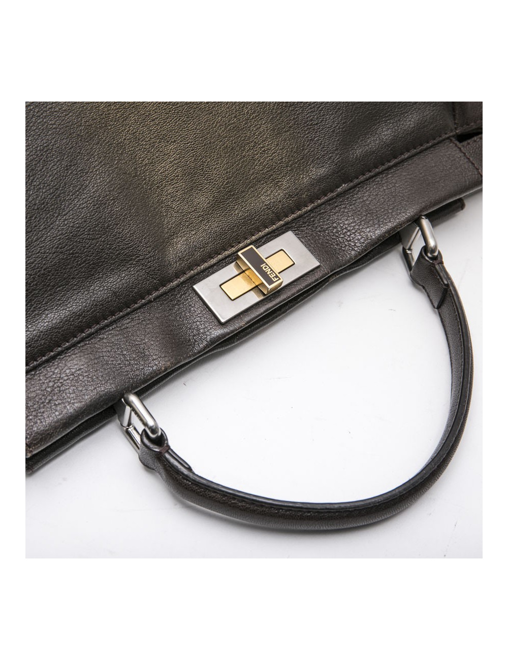 Sac Peekaboo FENDI GM cuir marron et or