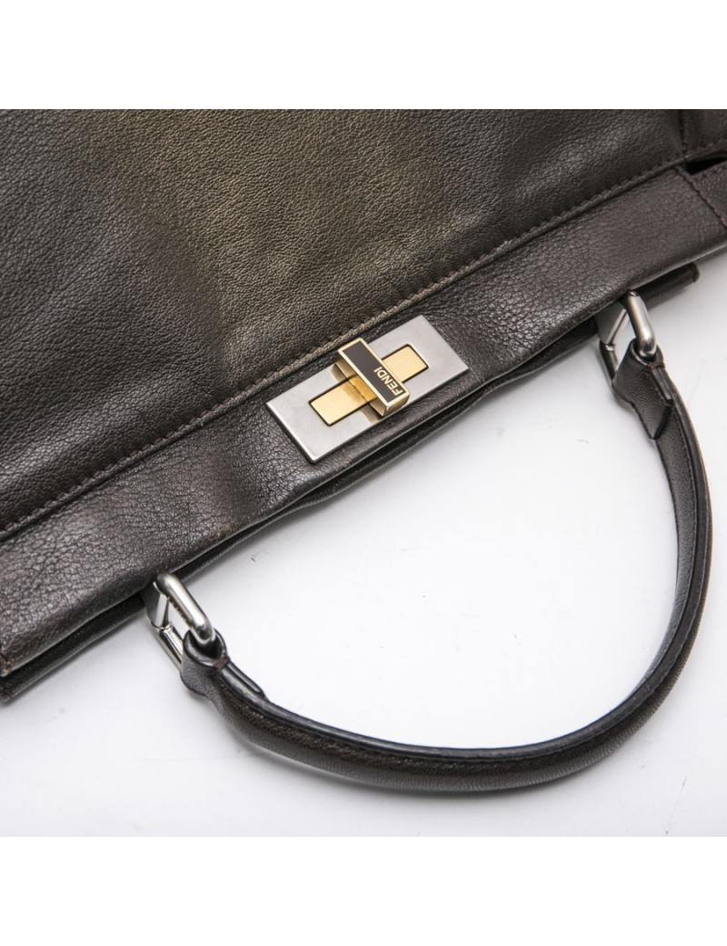 Sac Peekaboo FENDI GM cuir marron et or