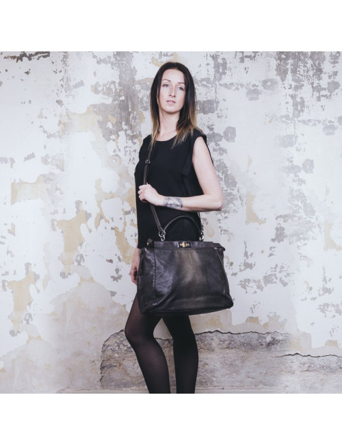 Sac Peekaboo FENDI GM cuir marron et or