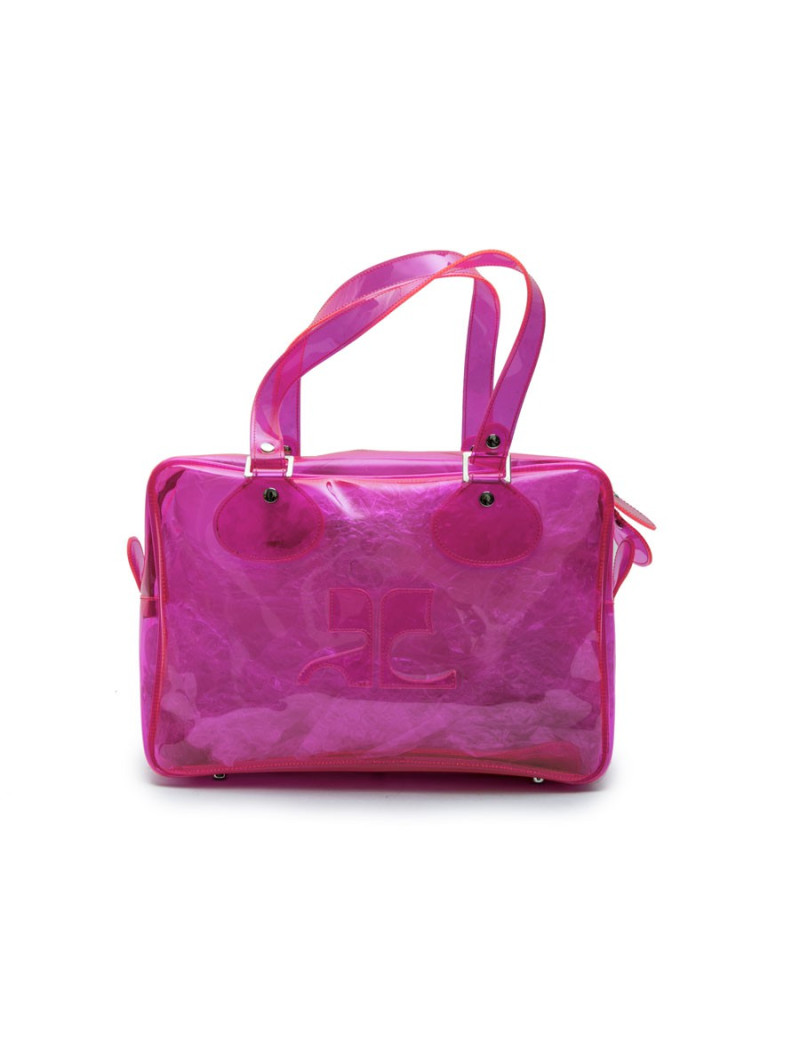 Sac COURREGES en plastique rose transparent