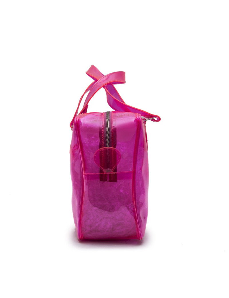 Sac COURREGES en plastique rose transparent