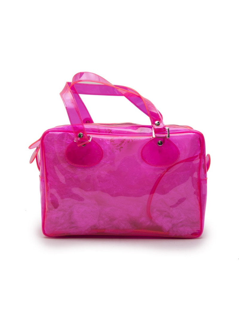 Sac COURREGES en plastique rose transparent