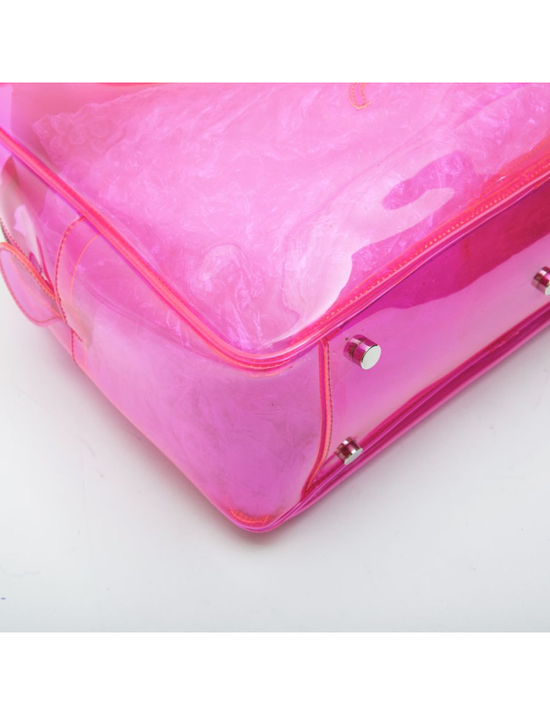 Sac COURREGES en plastique rose transparent