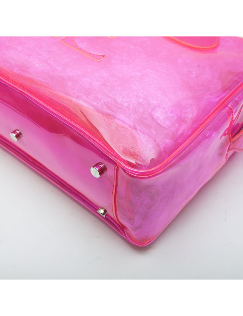 Sac COURREGES en plastique rose transparent