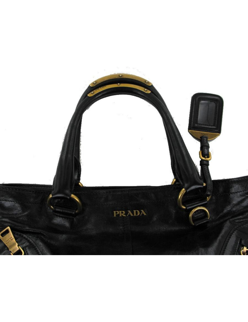 Sac PRADA cuir veilli noir