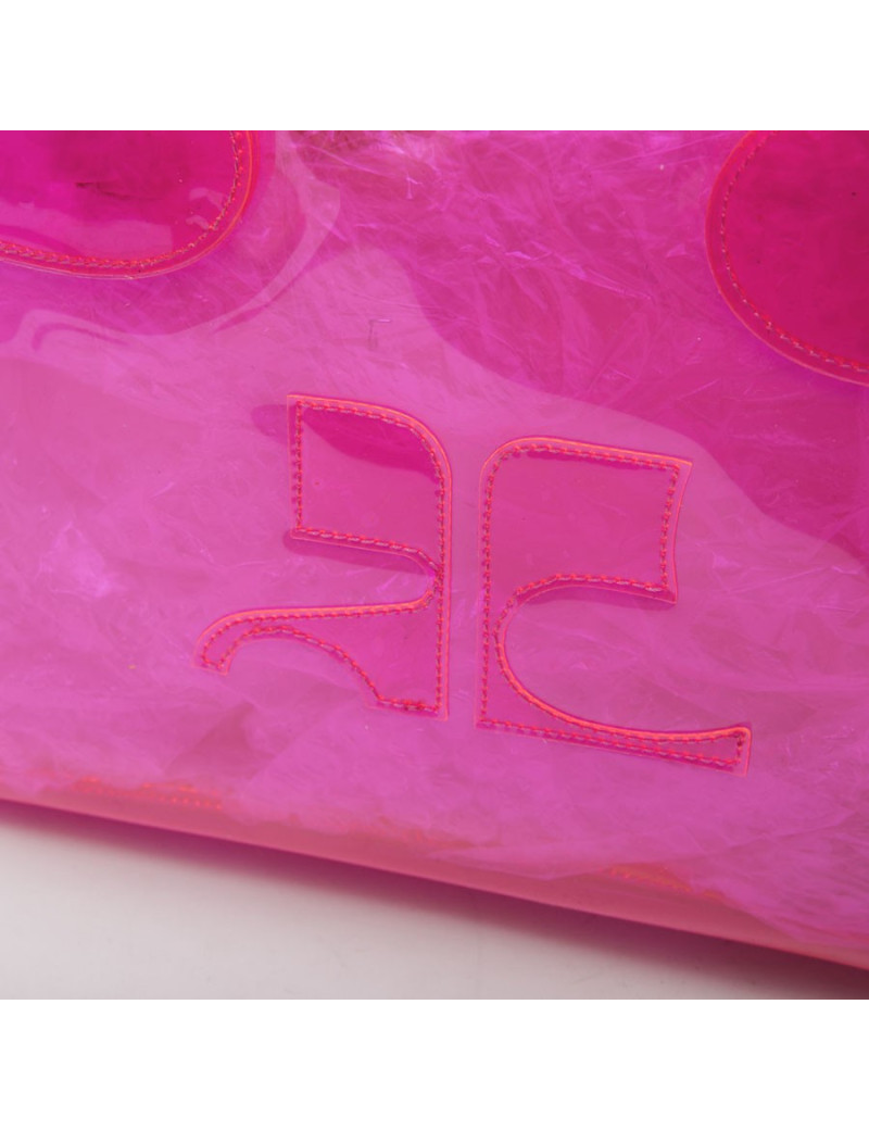 Sac COURREGES en plastique rose transparent