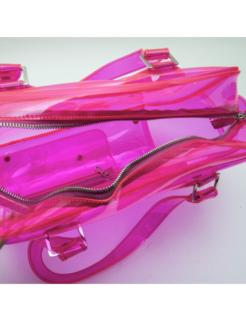 Sac COURREGES en plastique rose transparent
