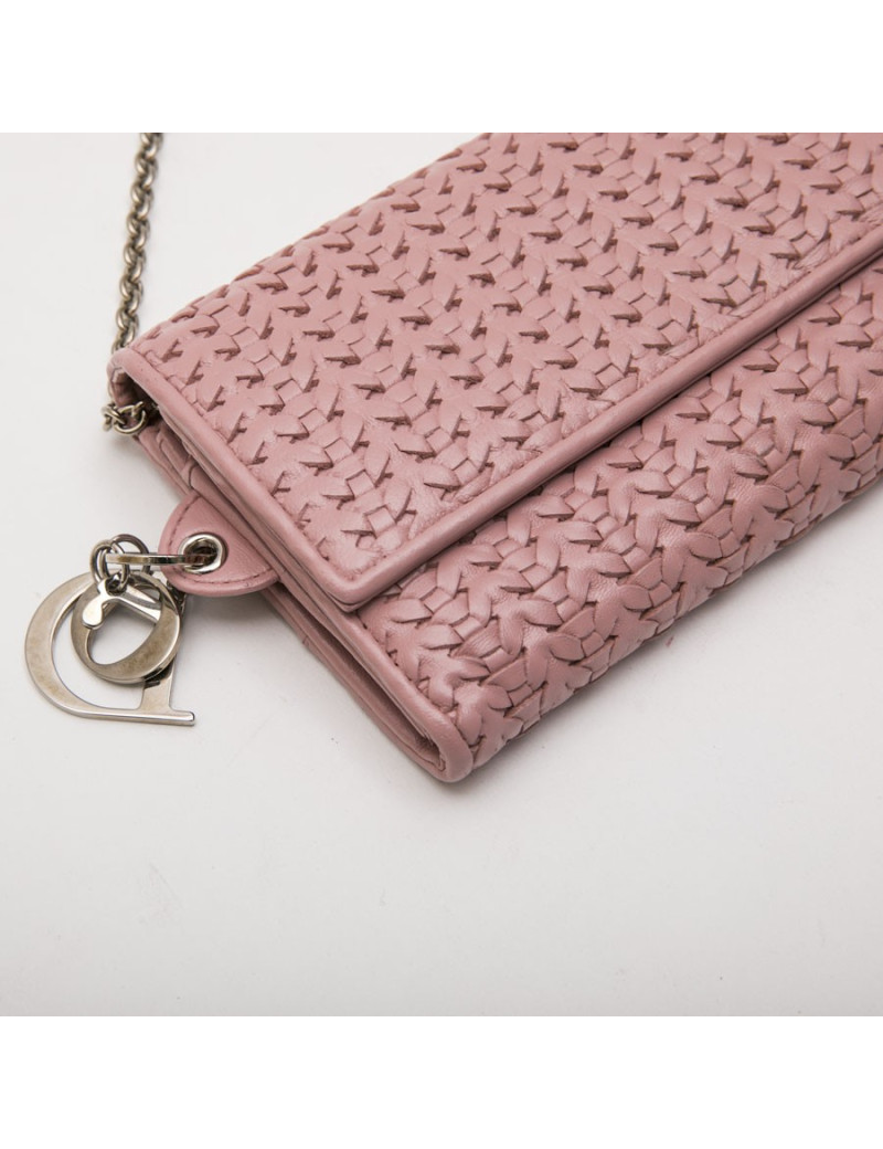  Porte monnaie avec chainette CHRISTIAN DIOR rose