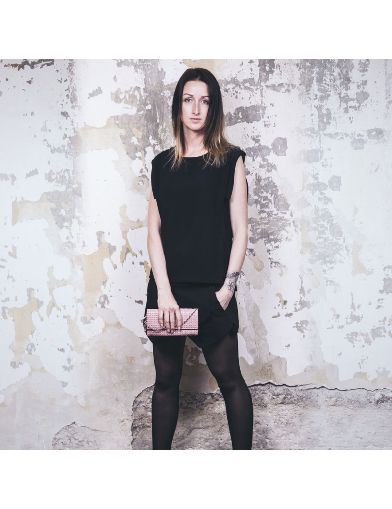 CHRISTIAN DIOR wallet in chain in light pink braided leather