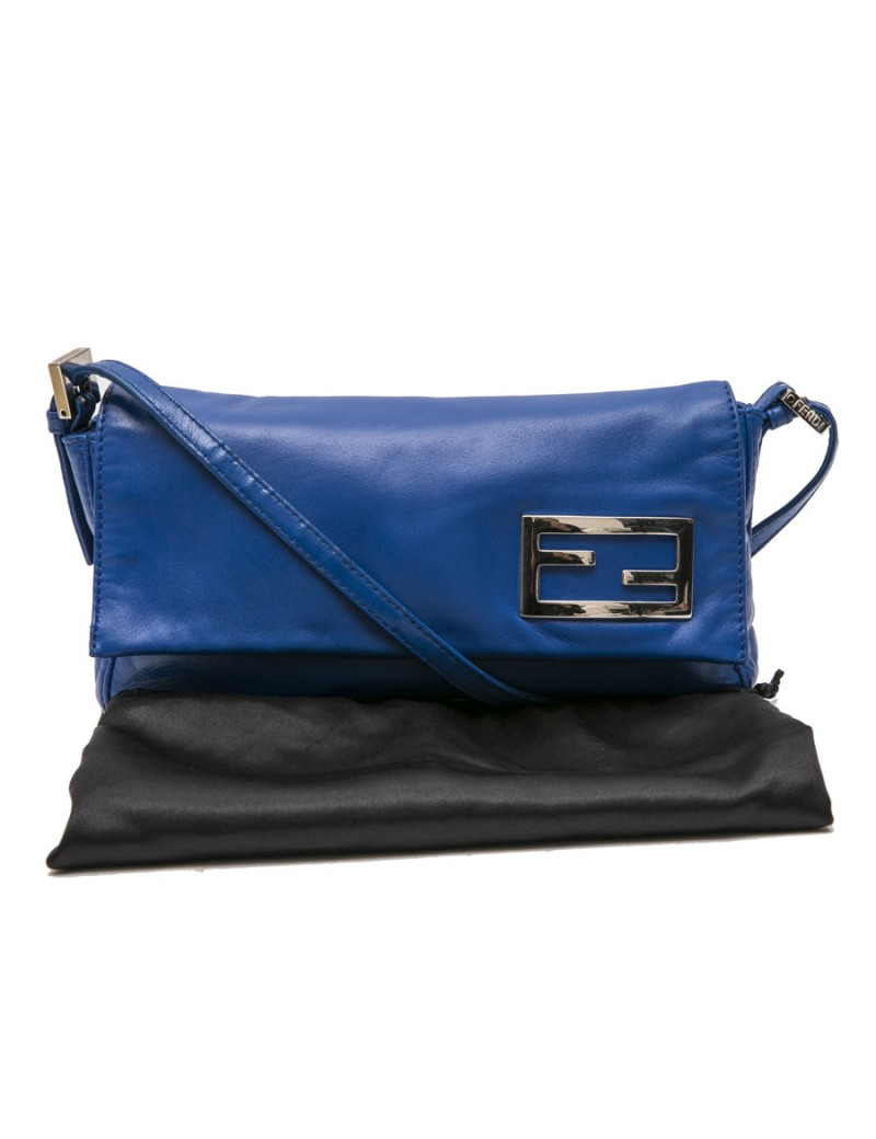  Sac FENDI cuir lisse bleu éléctrique