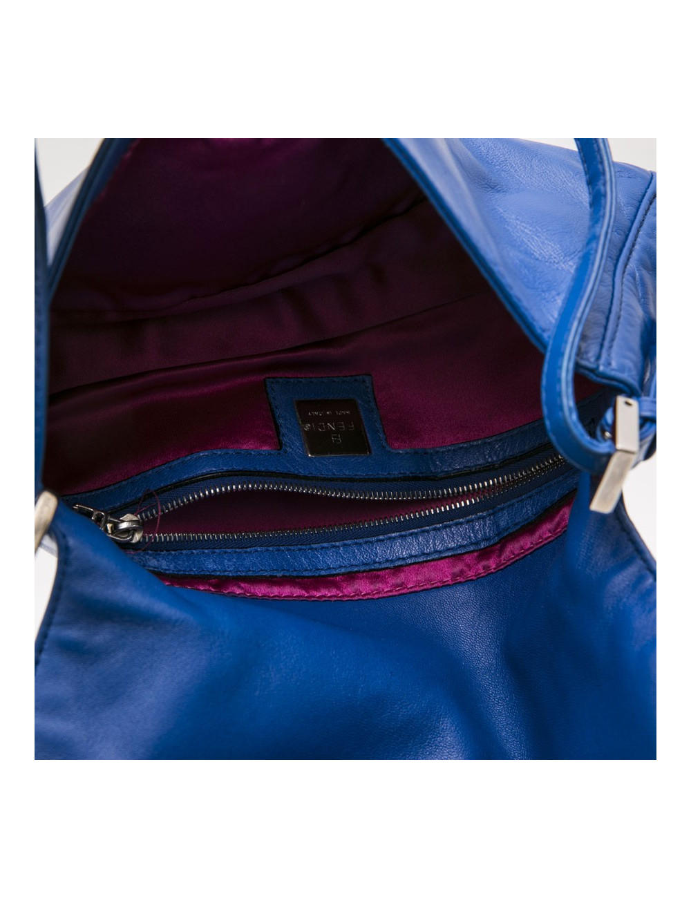  Sac FENDI cuir lisse bleu éléctrique