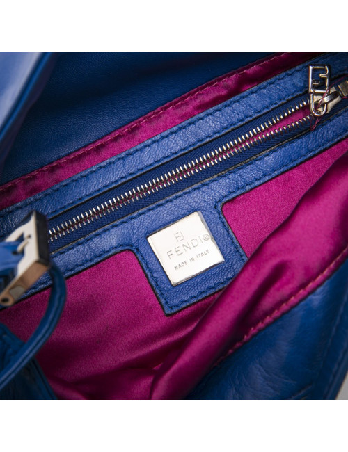  Sac FENDI cuir lisse bleu éléctrique