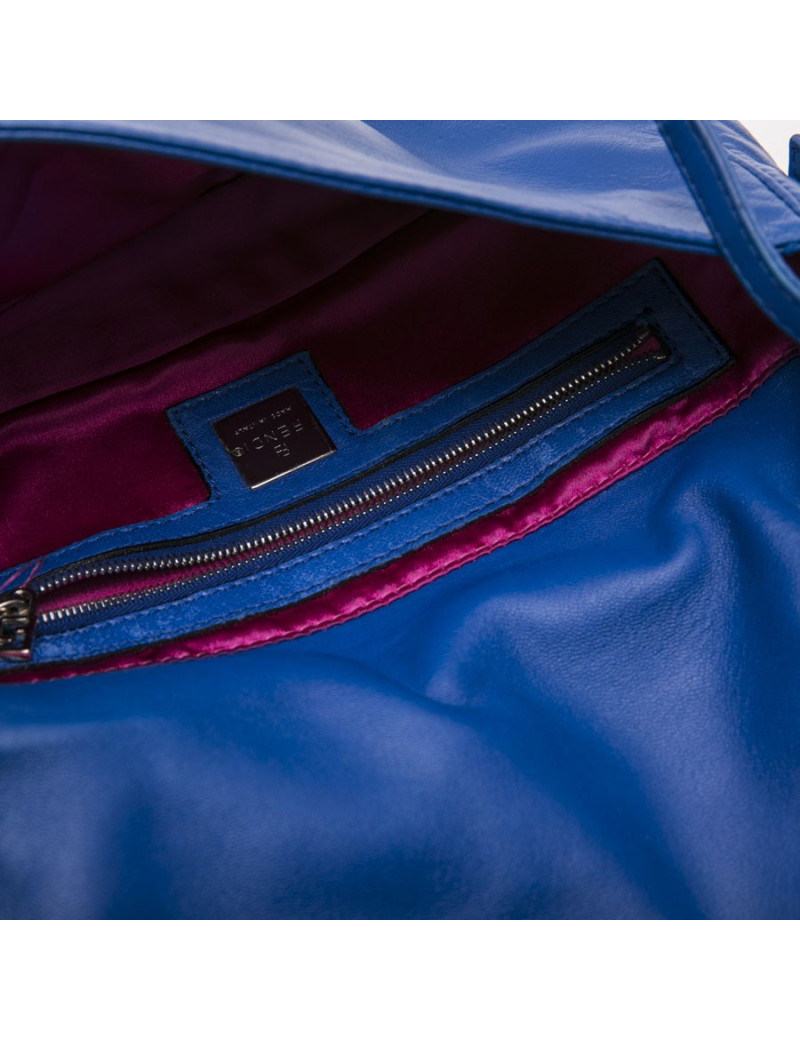  Sac FENDI cuir lisse bleu éléctrique
