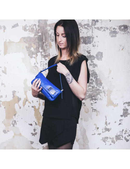  Sac FENDI cuir lisse bleu éléctrique