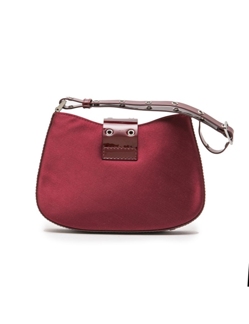 CHRISTIAN DIOR mini bag in burgundy satin and patent leather