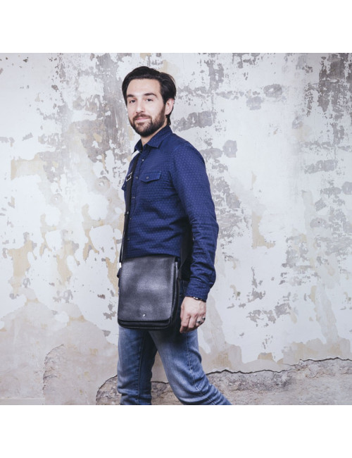 Sac MONTBLANC cuir grainé noir