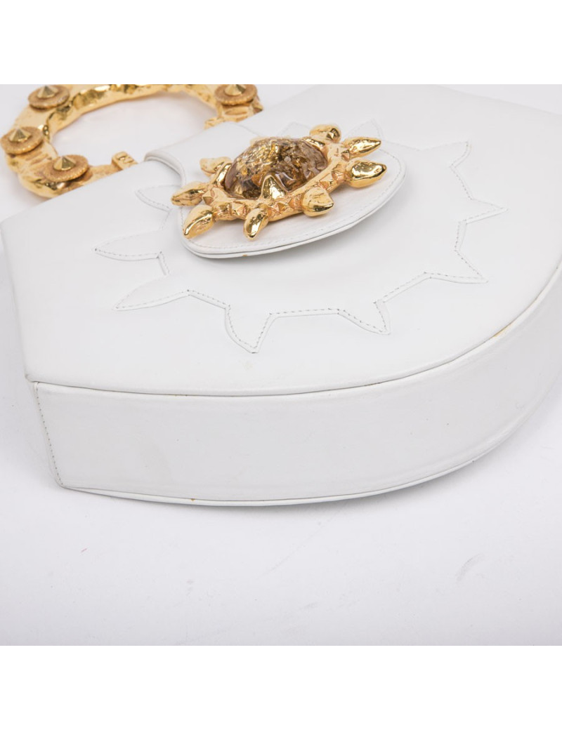 Sac KALINGER cuir blanc Vintage