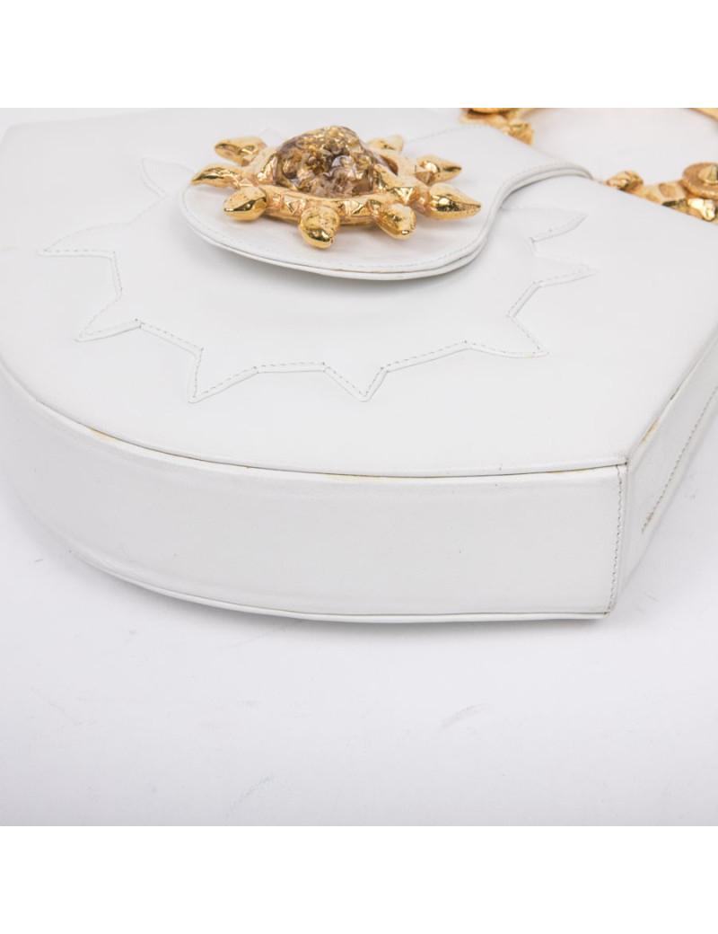 Sac KALINGER cuir blanc Vintage