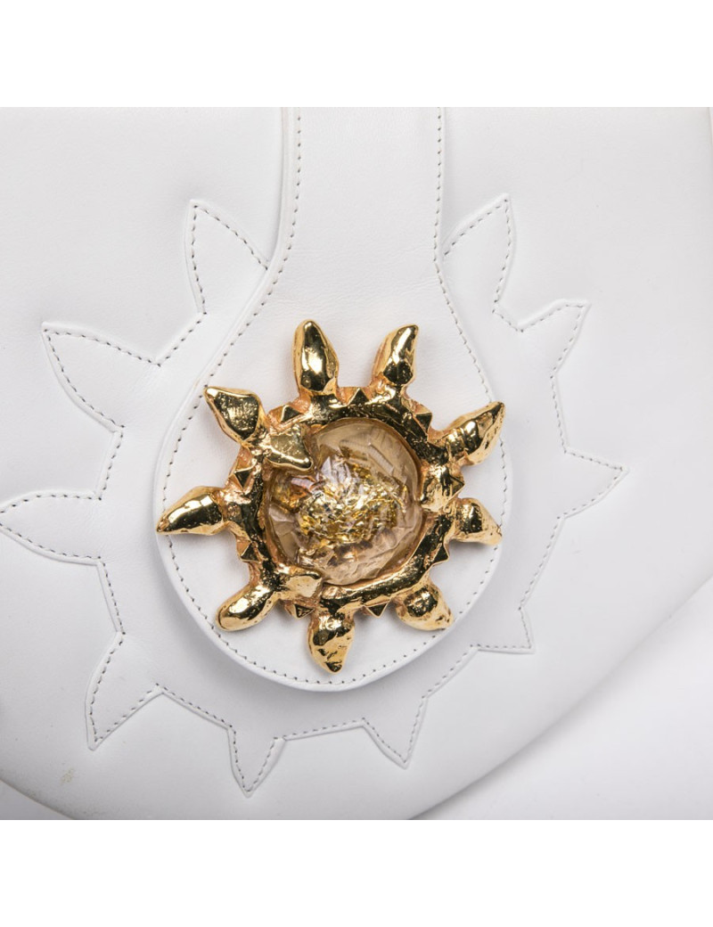 Sac KALINGER cuir blanc Vintage