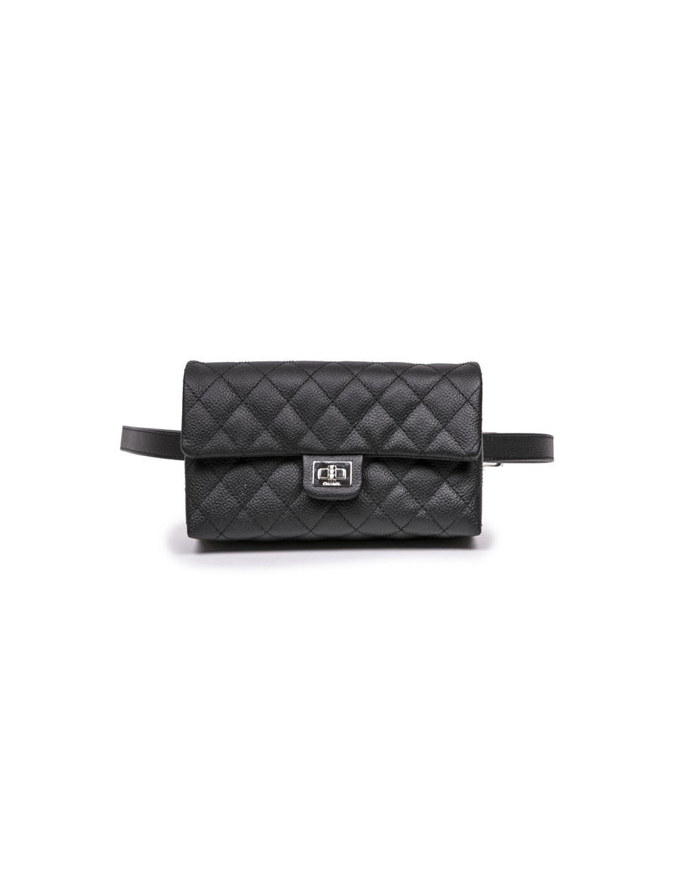 Pochette banane CHANEL cuir grainé noir