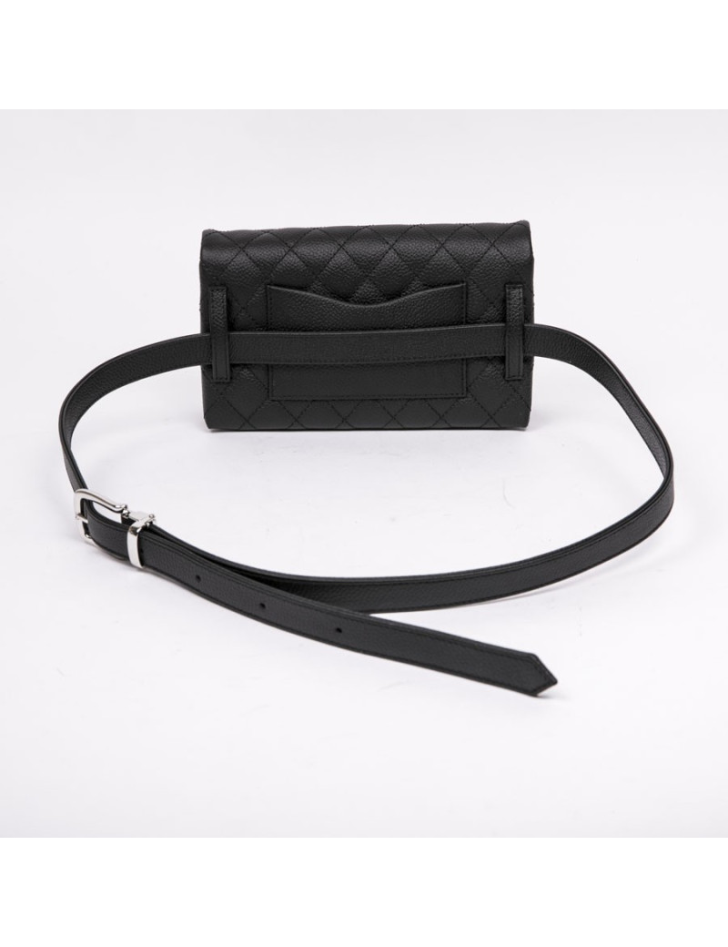 Pochette banane CHANEL cuir grainé noir