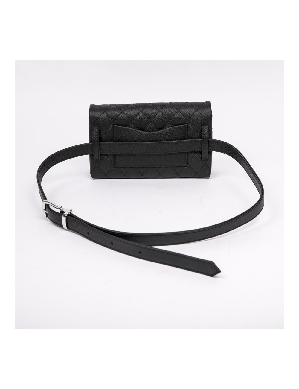 Pochette banane CHANEL cuir grainé noir