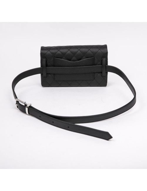 Pochette banane CHANEL cuir grainé noir