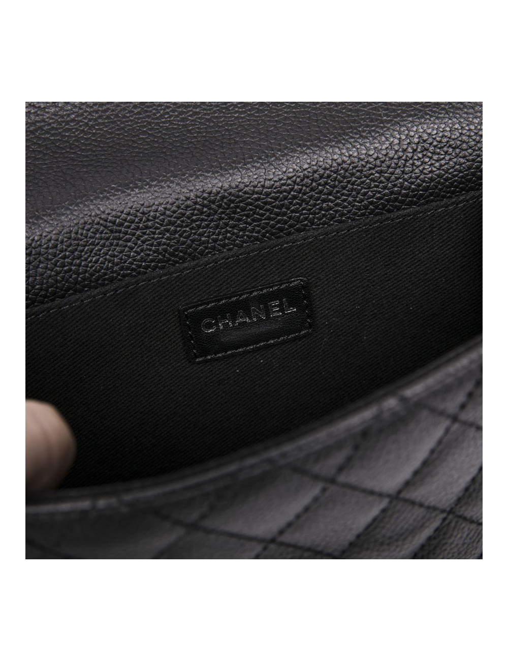 Pochette banane CHANEL cuir grainé noir