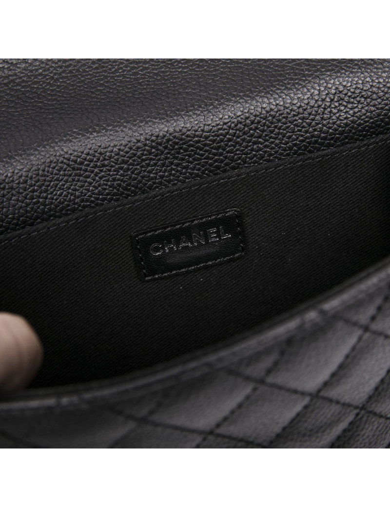 Pochette banane CHANEL cuir grainé noir