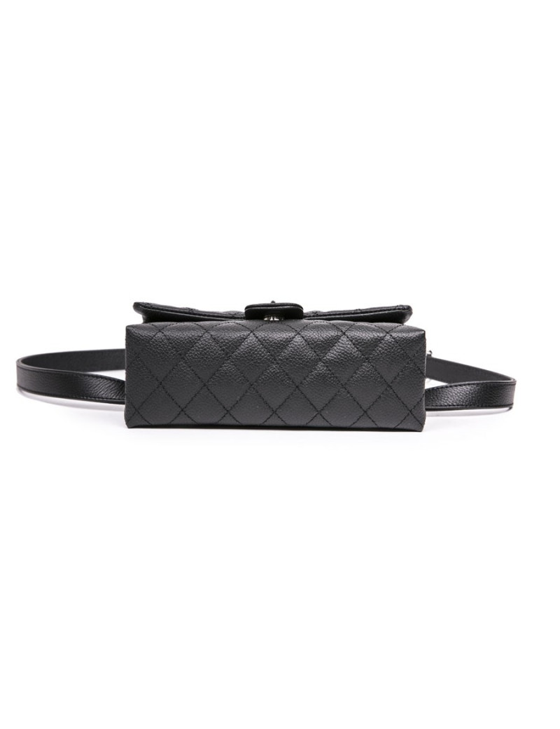 Pochette banane CHANEL cuir grainé noir