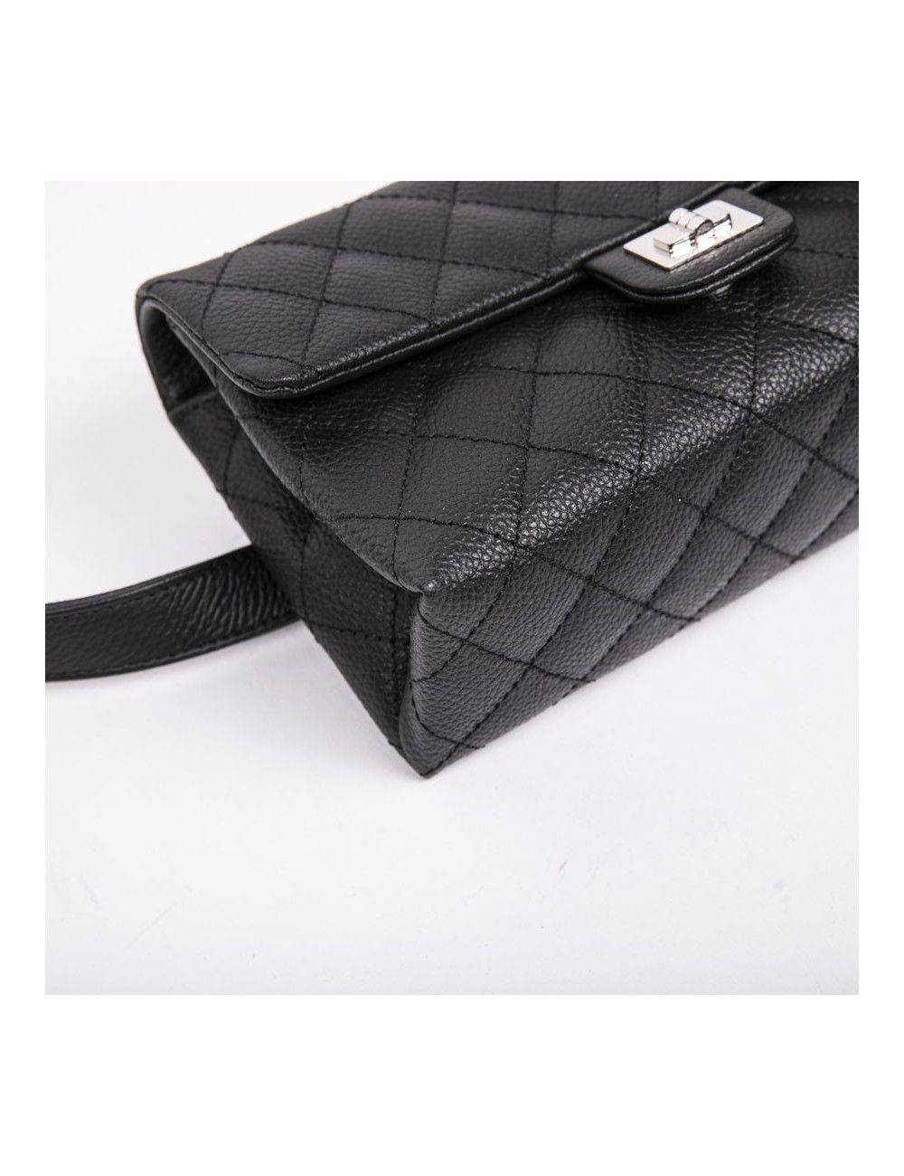 Pochette banane CHANEL cuir grainé noir