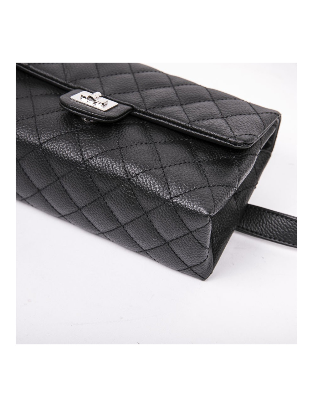 Pochette banane CHANEL cuir grainé noir