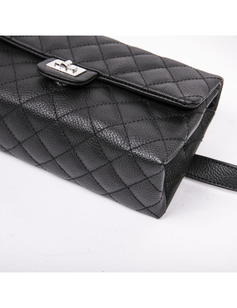 Pochette banane CHANEL cuir grainé noir