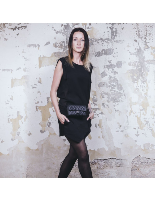 Pochette banane CHANEL cuir grainé noir