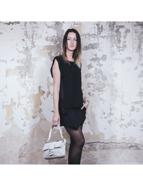 FENDI baguette bag in white patent breaded leather