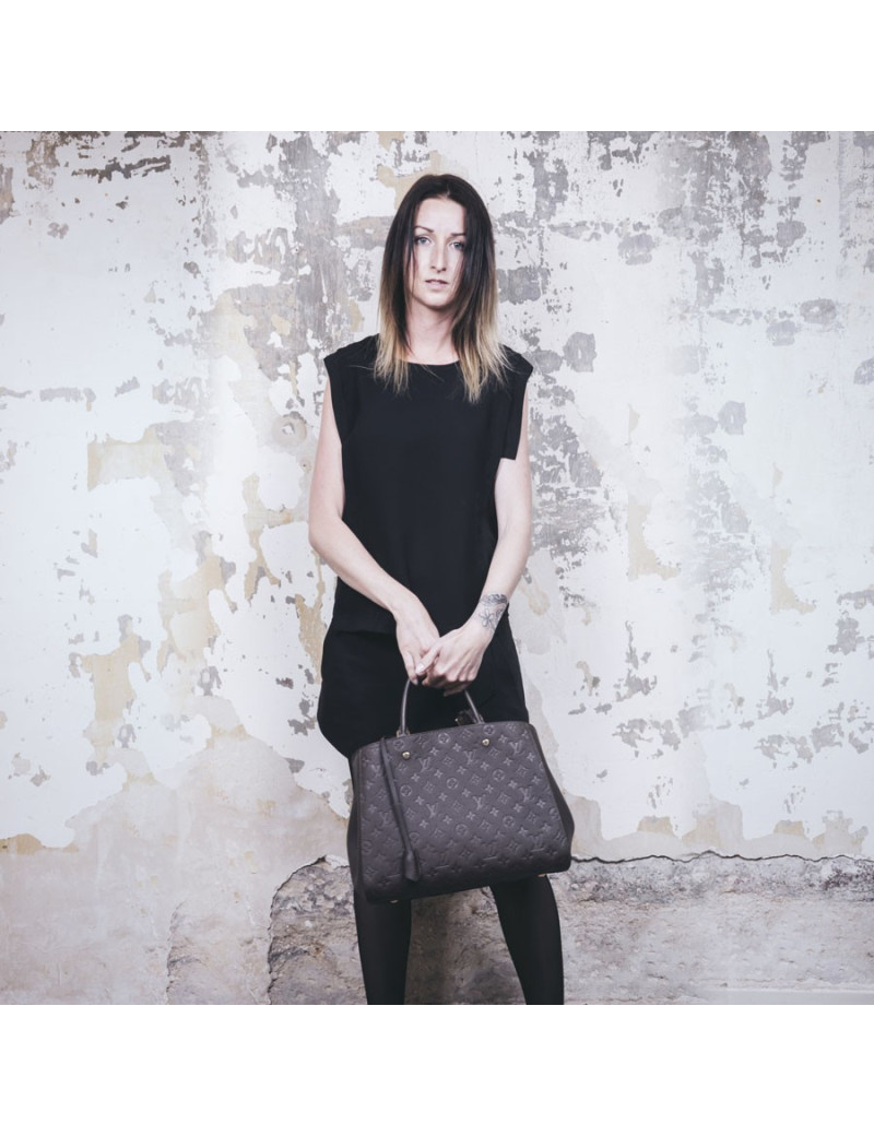 Sac Montaigne GM LOUIS VUITTON cuir embossé marron