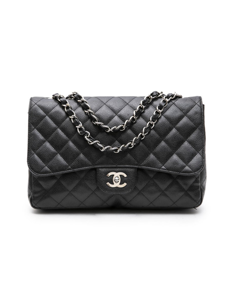 Jumbo CHANEL cuir caviar noir
