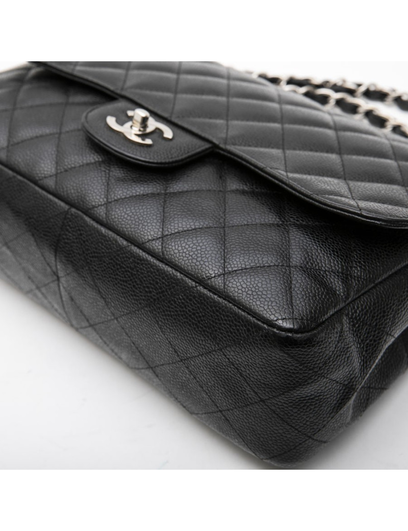 Jumbo CHANEL cuir caviar noir