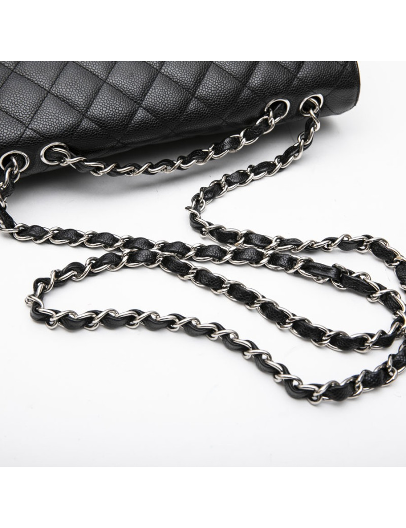 Jumbo CHANEL cuir caviar noir