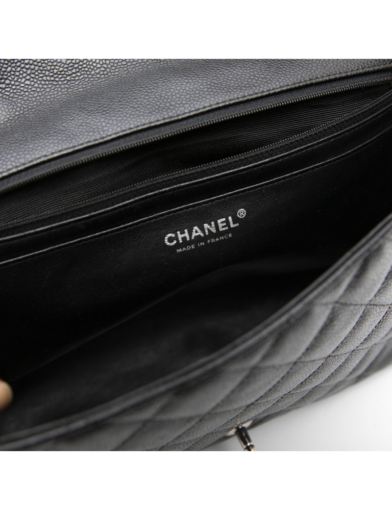 Jumbo CHANEL cuir caviar noir