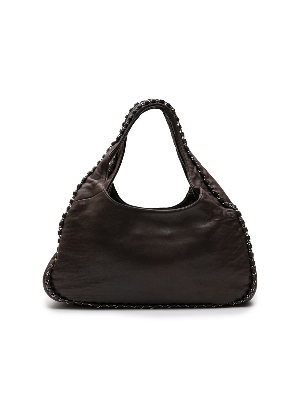 Sac CHANEL en cuir lisse marron